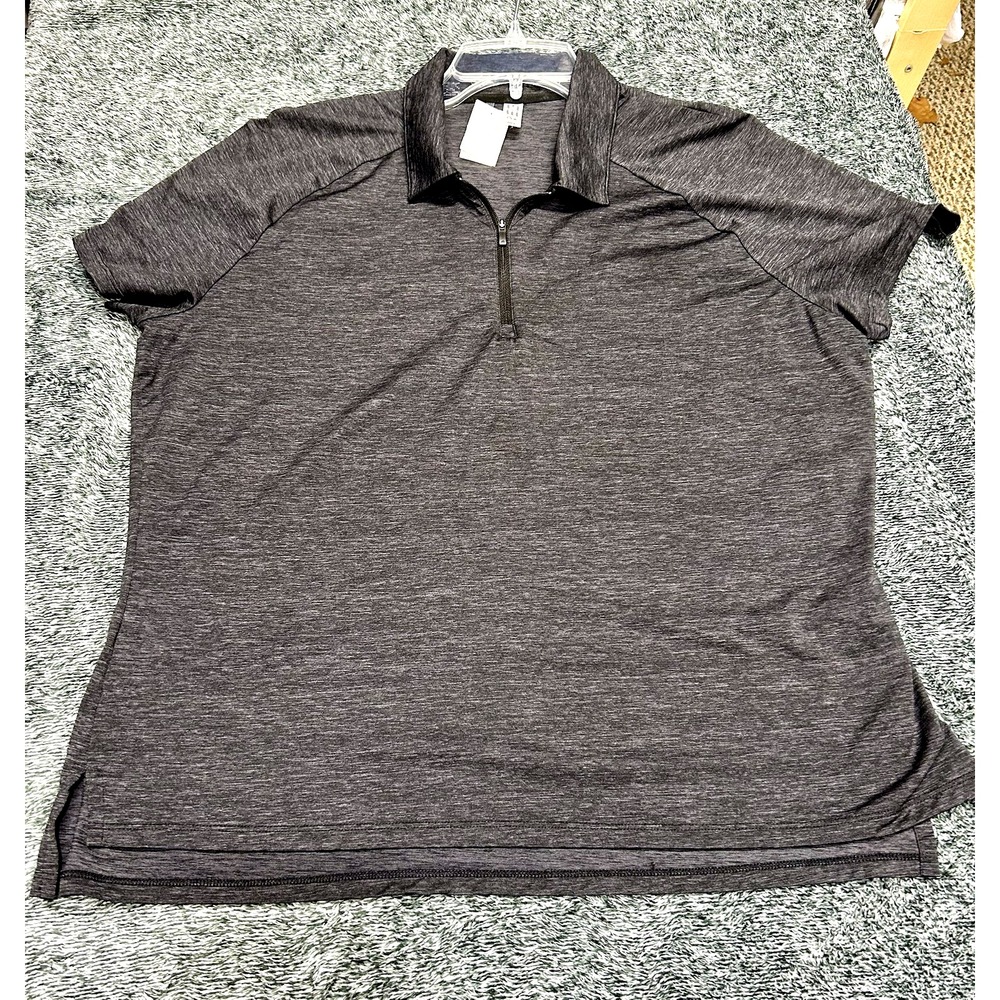 Adidas JP0099 Women's XL Dark Grey 1/2 Zip Polo Polyester Shirt (F2)